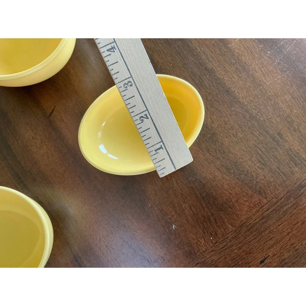 Hutzler Y2K Nesting Bowls Oval Melamine Yellow Set of 3 Retro Kitchen Small